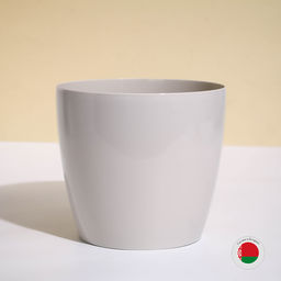 Цена за 2 шт. Кашпо для цветов, d=19 см, 3.5 л, пластик, бежевое