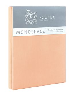 Простыня на резинке 160х200 Моноспейс персиковый - Ecotex фото 3