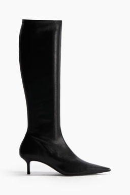 Botas calcet?n de piel con tac?n