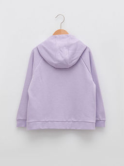 Kap??onlu Bask?l? Uzun Kollu K?z ?ocuk Fermuarl? Sweatshirt - Waikiki фото 2