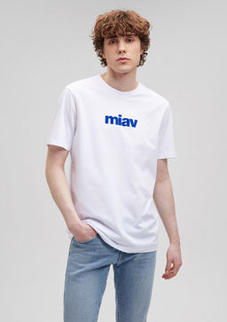 Miav Bask?l? Beyaz Ti??rt