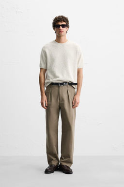 BOUCLE TEXTURED KNIT T-SHIRT