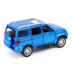 Машина металл UAZ Патриот 17,8 см, (двери, свет-звук, инерция, син,) в коробке
