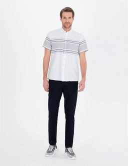 Lacivert Slim Fit Kanvas Pantolon