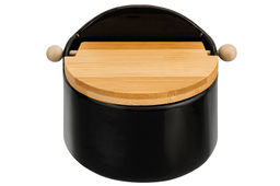 Банка для сыпучих продуктов 500 мл 15*10*11,1 см Черная + откидная бамбук.крышка, керамика - Elan gallery фото 6