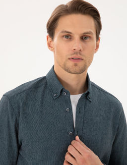 Ye_il Regular Fit Uzun Kollu Oxford G_mlek - Pierre cardin фото 2