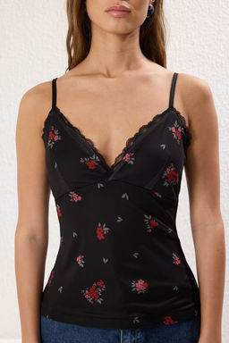 Trendyolmilla Cok Renkli Tul Fitted/Vucuda Oturan Astarl? Esnek Orme Bluz TWOSS25BZ00042  фото 3