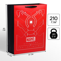 Пакет подарочный Tony Stark, 31×40×11 см, упаковка, Мстители
