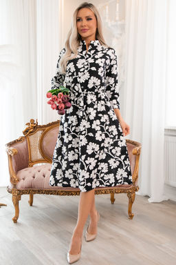 Платье Open Style 6712 черно-белый