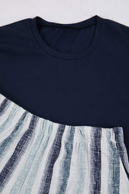 Indigo Regular Kesim Cizgili Pamuklu Orme Pijama Tak?m? TMNSS26PT00032