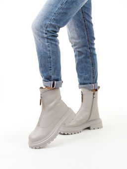 04-PAS152-2Z LT. GRAY Ботинки зимние женские (натуральная кожа, 100% шерсть)