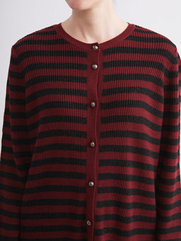 Bisiklet Yaka ?izgili Kad?n Triko H?rka