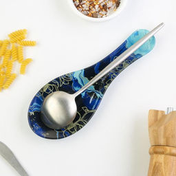 Подставка под ложку стеклянная «Мрамор», 21.4×7.5 см