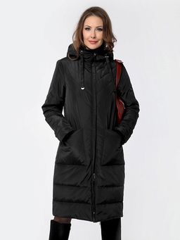 Еврозима! 22312 Пальто дем. черный - Dizzyway фото 2