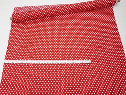 Штапель Белый горох (11мм) цв.красный, ш.1.45м, вискоза-100%, 95гр/м.кв - Купава фото 9