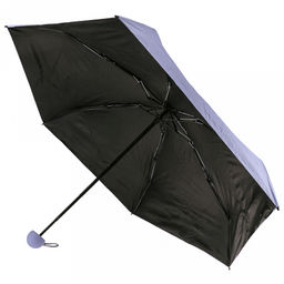 Зонт-мини механический Палитра UPF50+ ткань эпонж (полиэстер) + черное УФ-покрытие, 6 лучей, д/купола 90см, 5 сложений, 18см в сложенном виде, механизм против ветра, ручка с покрытием soft-touch, цвет сиреневый, 218гр (Китай) - Домашняя Мода фото 3