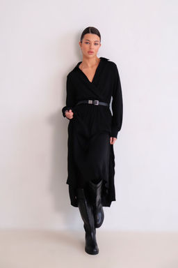 Martichelli Платье чёрное с юбкой-плиссе  фото 9