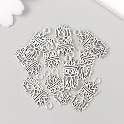 Металлический элемент, декоративная подвеска «Король», набор 10 шт., 1.1×2.5 см