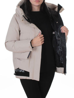 PE23-2 BEIGE Куртка зимняя женская оверсайз (150 гр. холлофайбер)