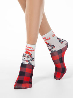 Цена за 2 пары. CONTE Носки с новогодними рисунками FANTASY 70 mix