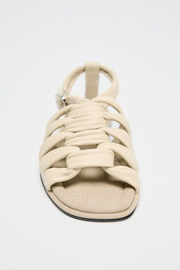 KNOTTED LEATHER SANDALS - Zara фото 6