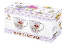 Набор 2 кружек 450 мл 13,5*10*10,5 см Лаванда на ножке, NEW BONE CHINA - Elan gallery фото 8