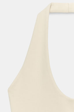 TOP HALTER BAJO REDONDEADO / Amarillo