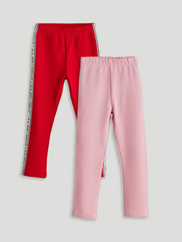 Beli Lastikli 2 iplik K?z ?ocuk Tayt 2li