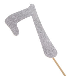 Цена за 6 шт. Топпер в торт 3, цвет серебро - Страна карнавалия фото 26