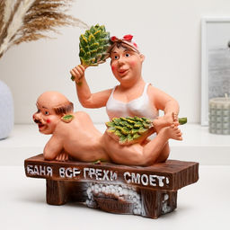 Копилка для денег «Банщица», полистоун, 25×23 см