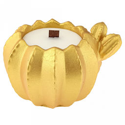 Свеча "Кактус" д12см, h8,6см, парафин, в подсвечнике из гипса, средняя, время горения 26 часов, золотой (Россия)