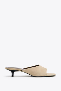 SUEDE KITTEN HEEL SANDALS - Zara фото 8