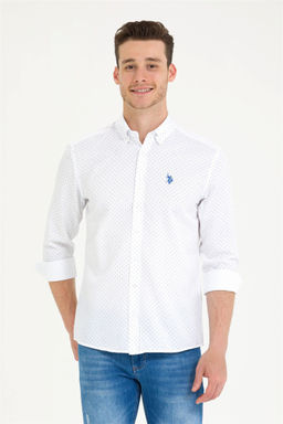 U. S. Polo Assn Мужская белая рубашка с принтом Saks - U.s. polo assn фото 10