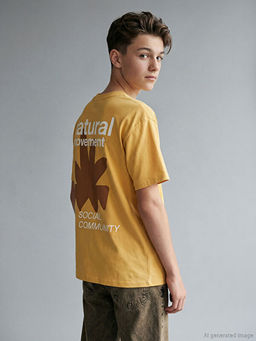 Bisiklet Yaka Bask?l? Erkek ?ocuk Ti??rt