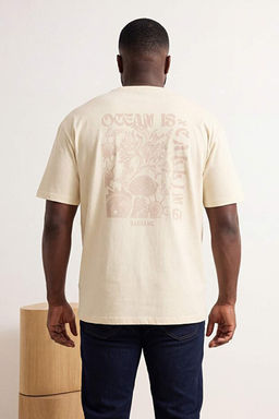 B_y_k Beden Ta_ Oversize/Geni_ Kesim Kabar_k Yaz_ Bask_l_ %100 Pamuk T-shirt TMNSS25BF00018