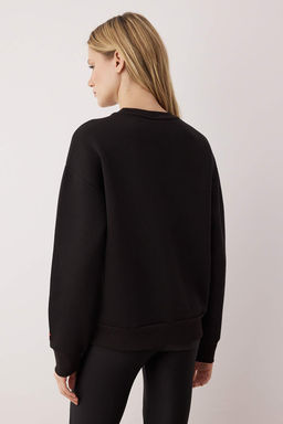 Ac?k Pembe Regular/Normal Kal?p Nak?s Detayl? Kal?n Ici Polarl? Orme Sweatshirt TWOAW26SW00200 - Trendyolmilla фото 8