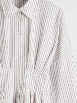 ?izgili Kad?n Pileli Peplum G?mlek