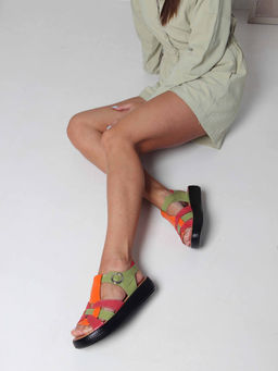 Босоножки 2028.2530bl. Зеленый красный