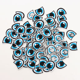 Термонаклейка «Глаза»: правый и левый, 3 × 3 см, овальный, цвет голубой, 100 шт.