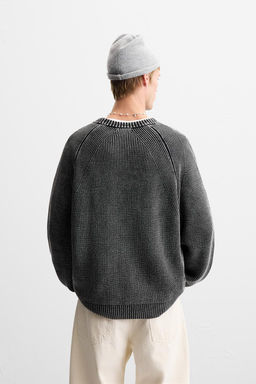 FADED TEXTURED SWEATER - Zara фото 3