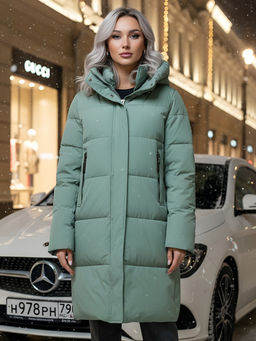 Куртка зимняя MTFORCE 9629Z женская удлиненная зеленая утеплитель 260 г/м²  фото 18