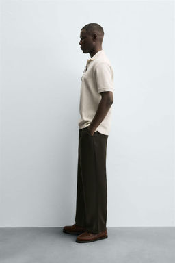 TEXTURED REGULAR FIT POLO SHIRT - Zara фото 4