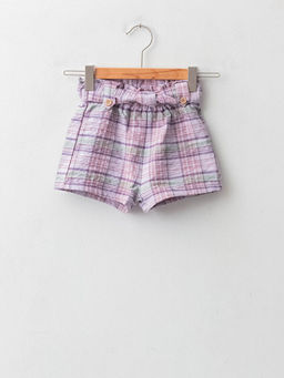 Beli Lastikli Ekose Desenli K?z Bebek ?ort