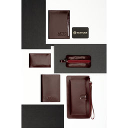 Кошелёк на молнии, с ручкой, цвет бордовый - Textura фото 6