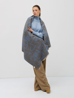 В составе шерсть и кашемир! теплый двусторонний палантин - Tantino фото 3