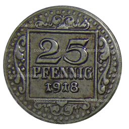 Монета 25 пфеннигов 1918 года Германия Нотгельд  Мюнстер