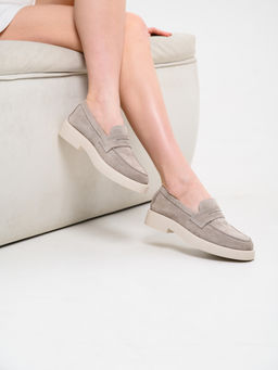 Лоферы туфли 176.1593be.Каменный замша