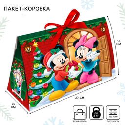 Подарочная коробка складная «С Новым годом», 27×23×15 см, Микки Маус
