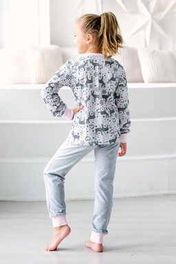 Пижама детская из джемпера и брюк из кулирки Олененок розовый - Амадэль фото 2