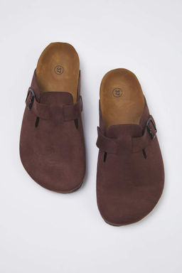 Kahverengi Suet Onu Kapal? Duz Kad?n Sabo Terlik TAKSS25TE00001